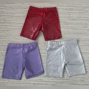 DORI CREATIONS Lame High Shine Bike Cartwheel Shorts - Size 5/6 years